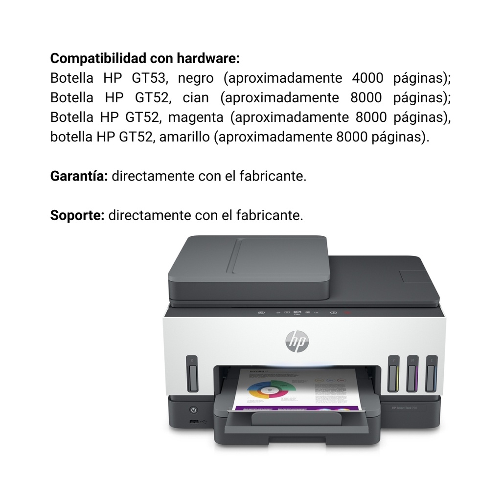 Impresora Multifuncional Hp Smart Tank 790 Wifi Blanca