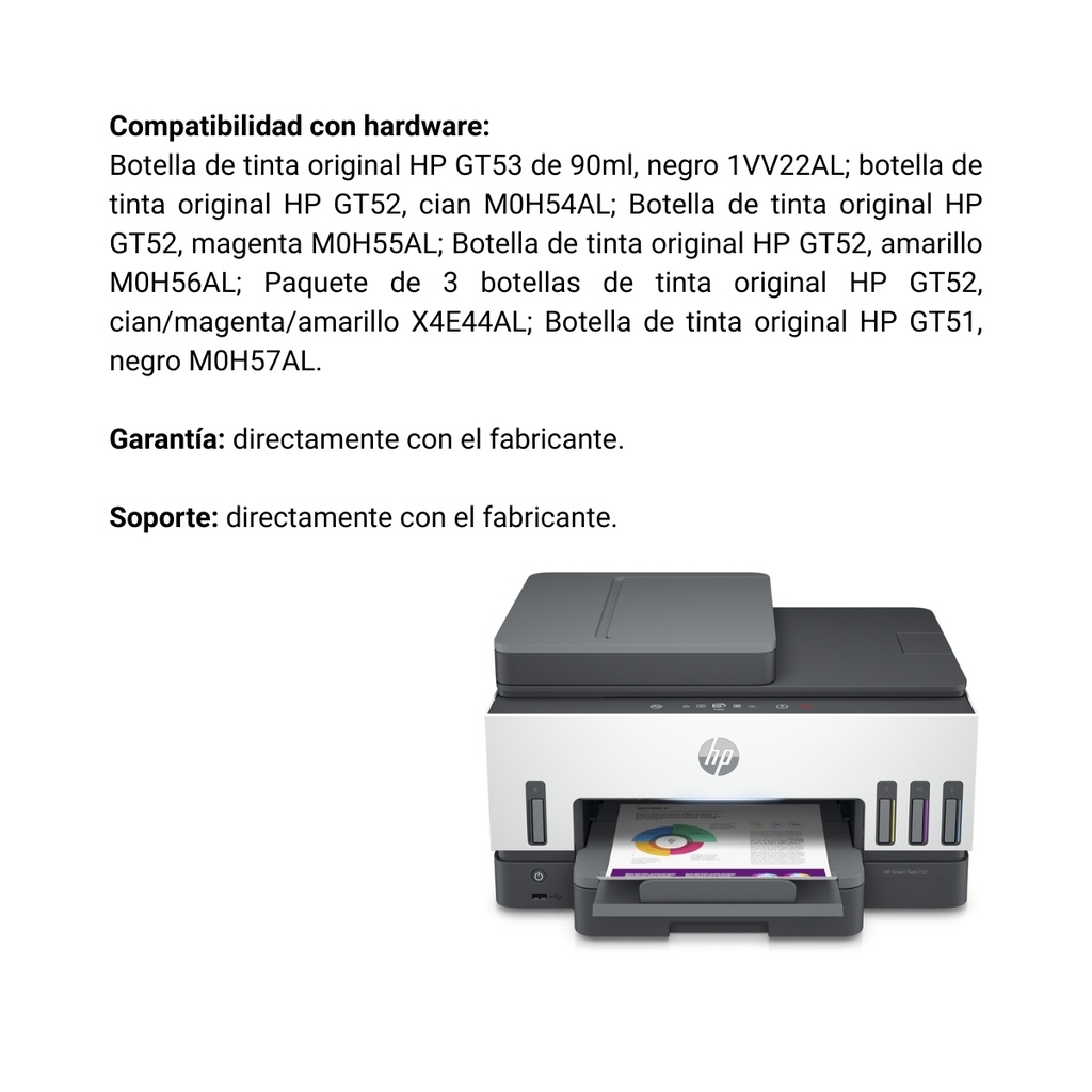 Impresora Multifuncional Hp Smart Tank 750 wifi