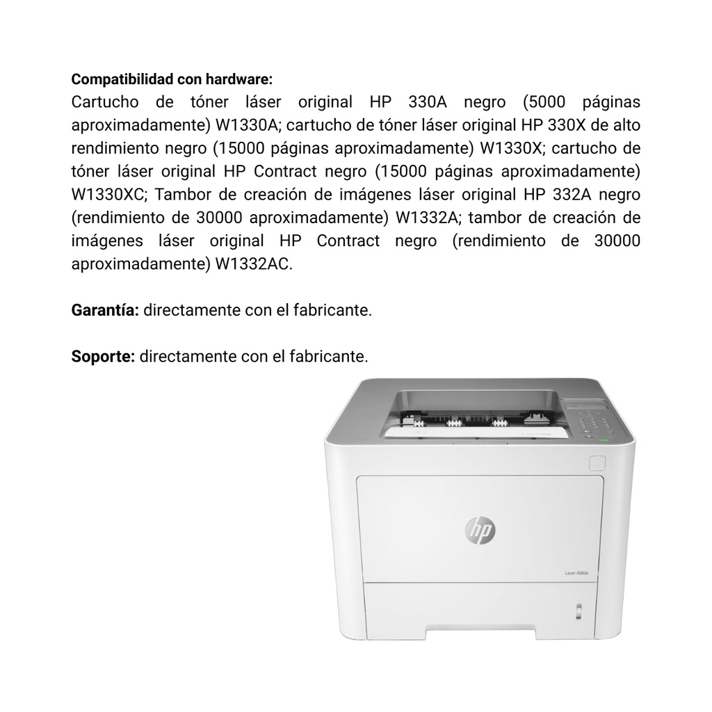 Impresora HP LaserJet M408DN Color Blanco