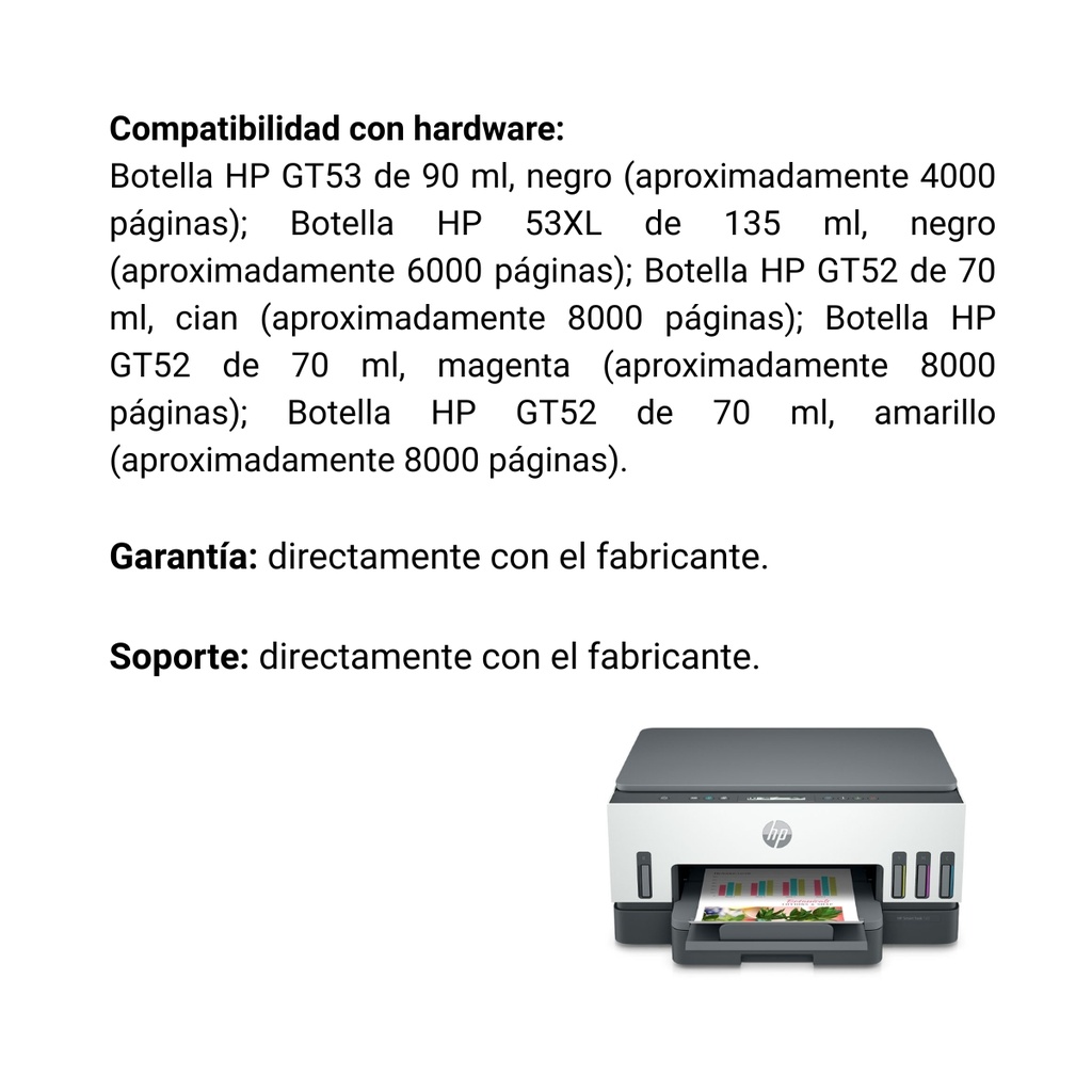 Impresora HP Smart Tank 720 inalámbrica