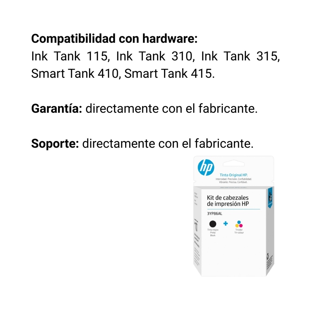 Cabezal Original De Impresión Hp Gt 3Yp86Al Negro+Color