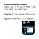 Cartucho Original De Tinta Hp 711 Cian, 29 ml