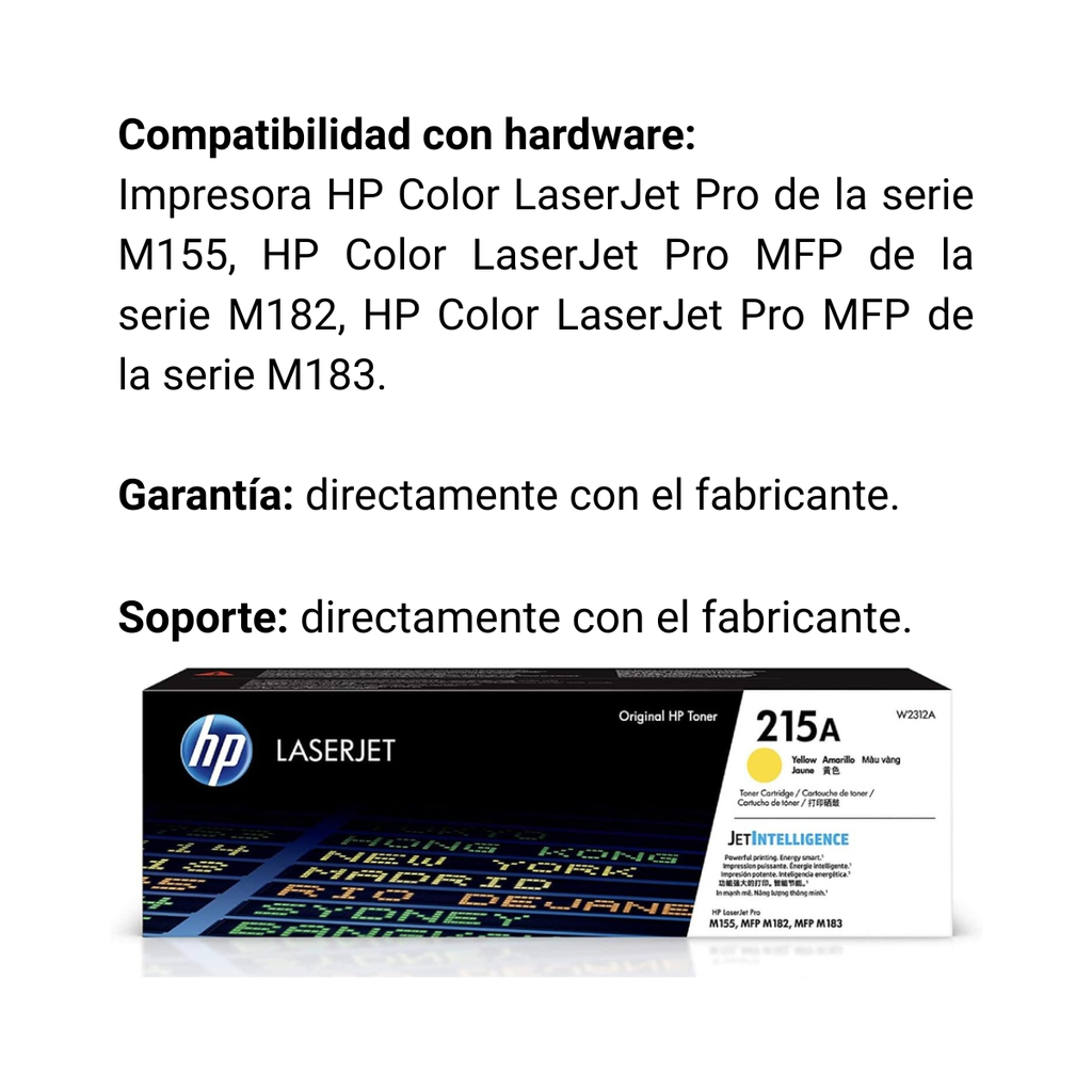 Cartucho Original de Tóner Hp 215A Amarillo, 850 Páginas