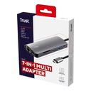 Adaptador Multipuerto Trust USB-C, 7 en 1 Negro 