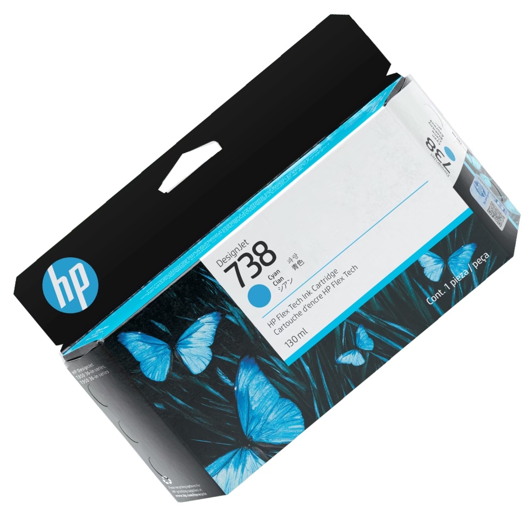 Cartucho Original De Tinta HP 738 Cian  2.000 Páginas 130 ml