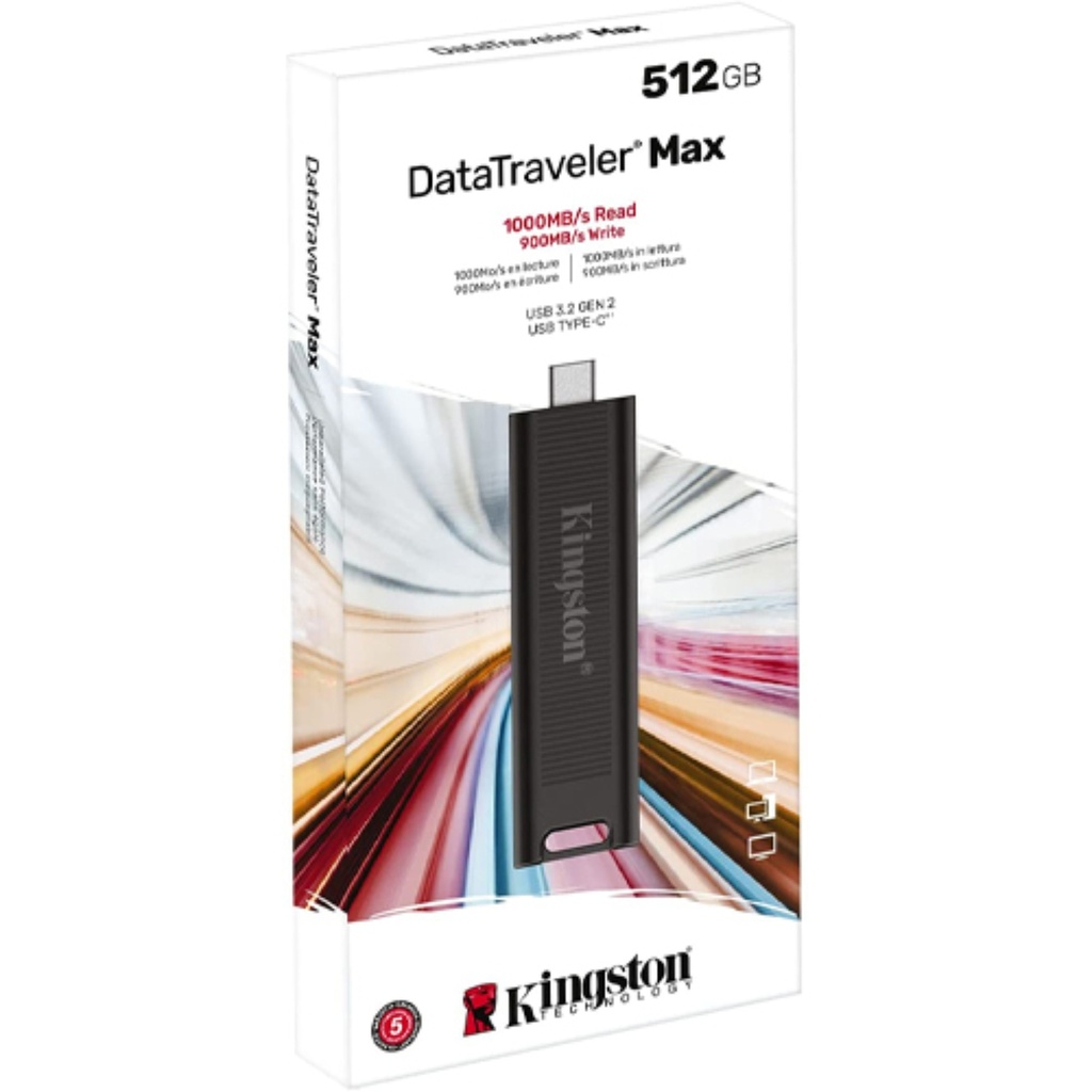 Memoria USB 3 Kingston 512GB DataTraveler Max 1000R/900W