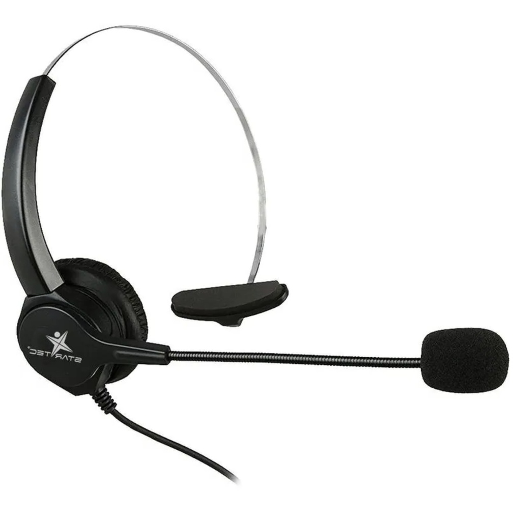 Audífonos Diadema Star Tec USB Monoaural Con Micrófono Negro