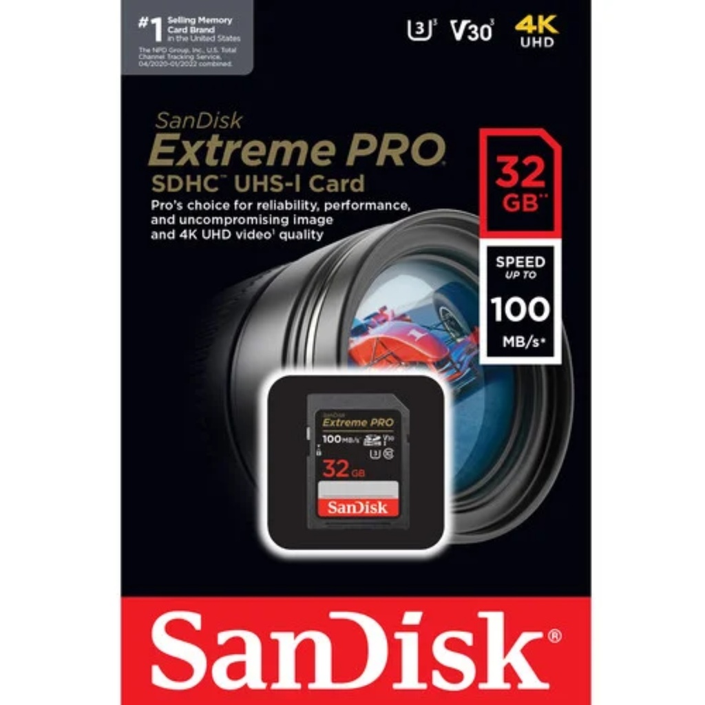 Tarjeta De Memoria SanDisk Secure Digital Extreme PRO 32GB SDHC UHS-I Card 100 Mb/s C10,U3,V30