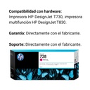 Cartucho Original De Tinta Hp 728 Magenta, 300ml