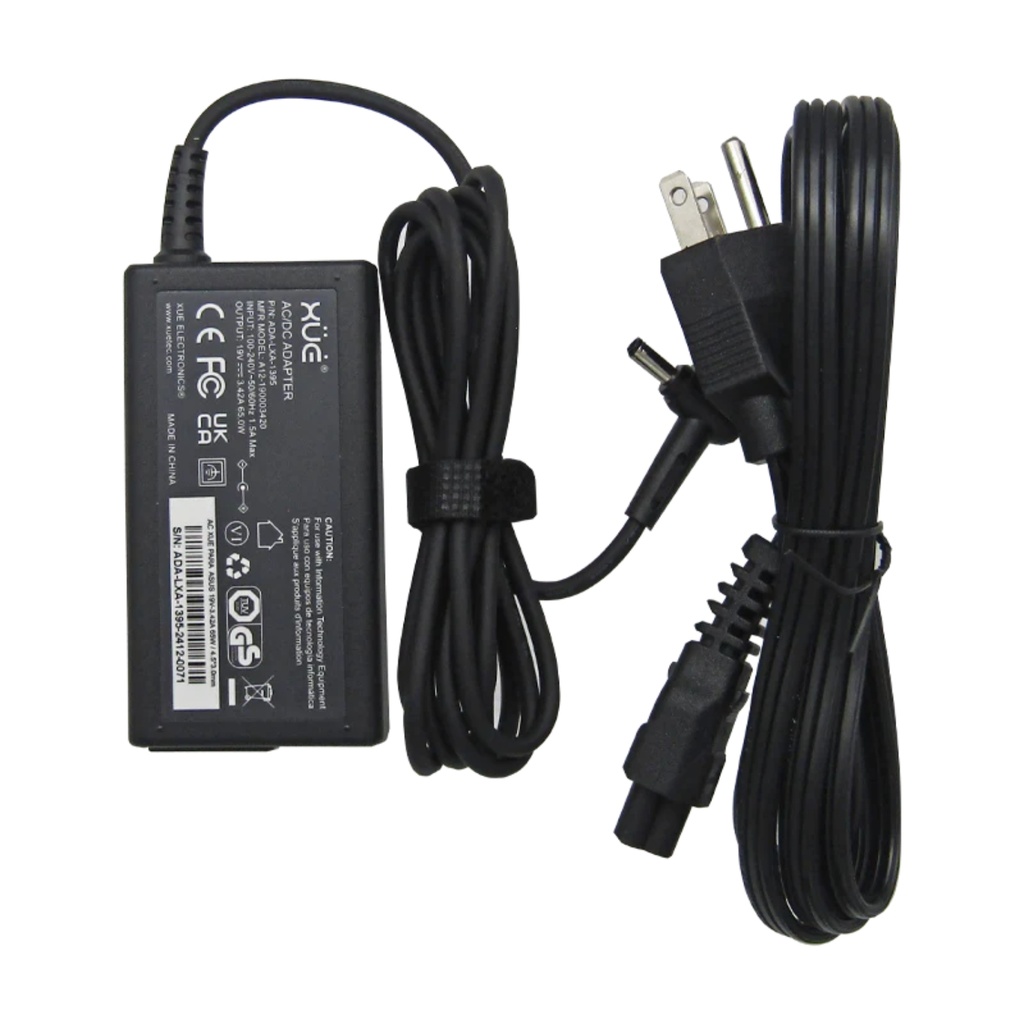 Cargador De Corriente XUE Para Portátil HP 19V-3.42A 65W/4.5*3.0 (Desktop) Garantía 3 años Color Negro