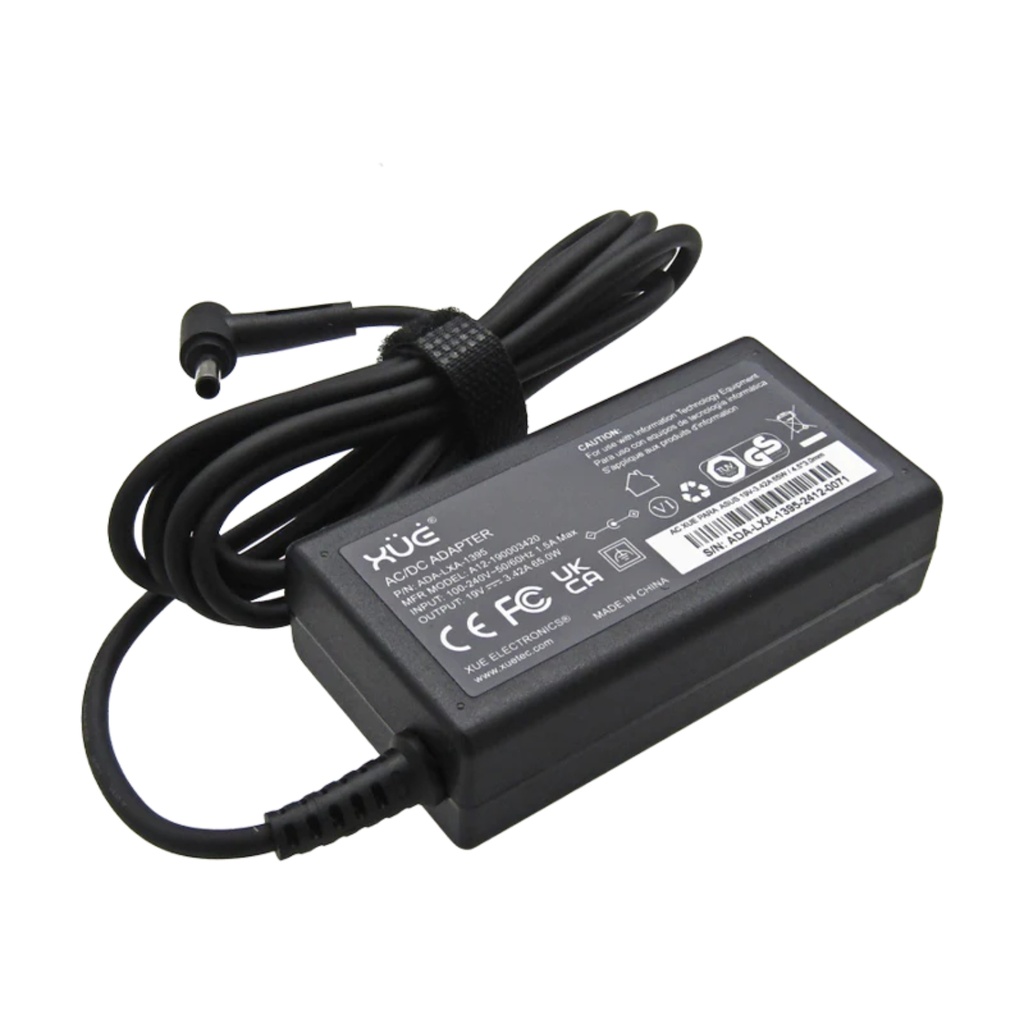 Cargador De Corriente XUE Para Portátil HP 19V-3.42A 65W/4.5*3.0 (Desktop) Garantía 3 años Color Negro