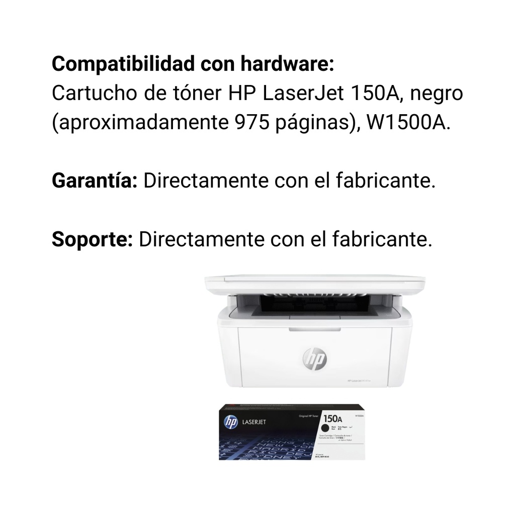 Combo Impresora Multifuncional HP Laserjet Pro M141W + Cartucho De Tóner HP 150A