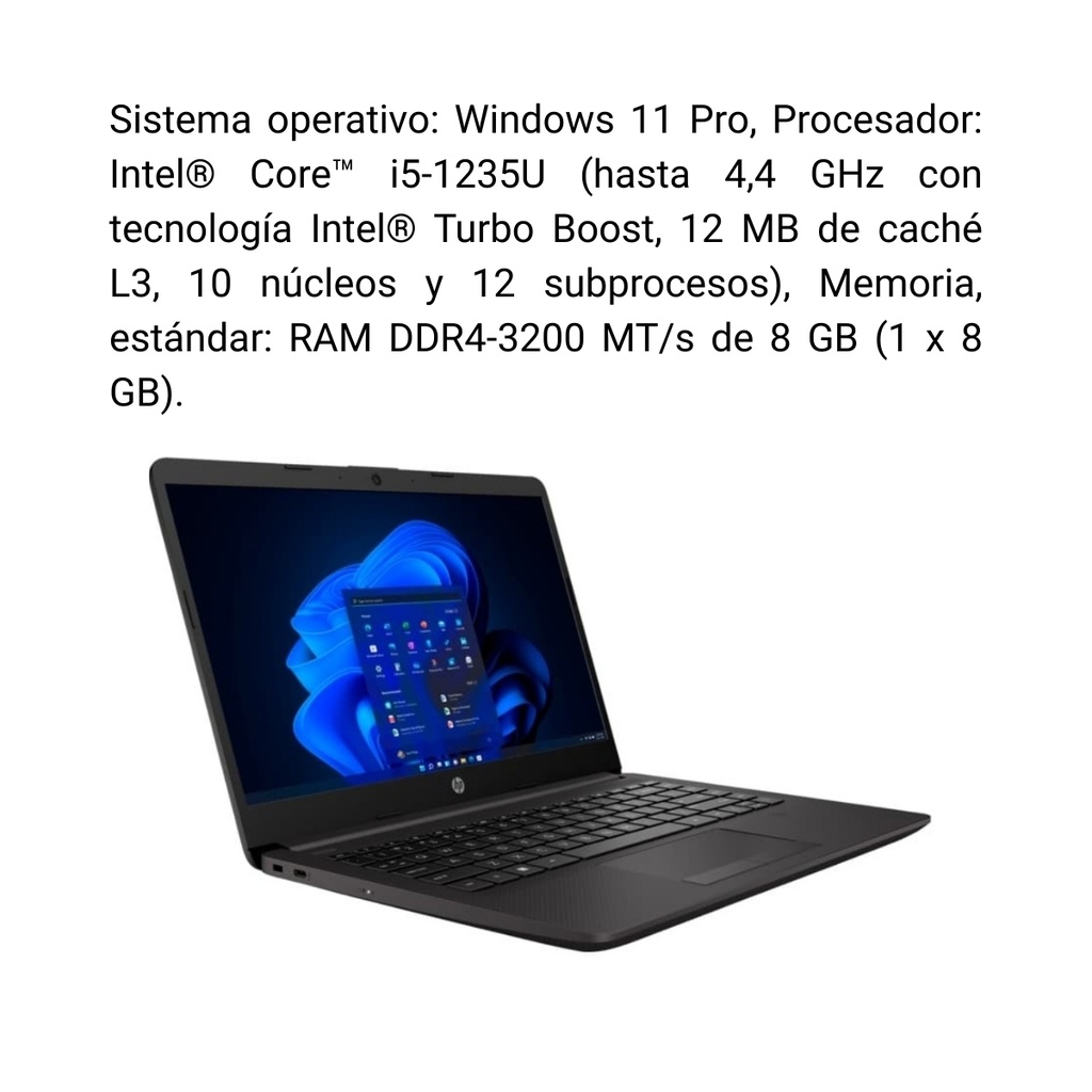 Portátil HP 240 G9 Celeron N4500 con Linux, 8GB RAM y 256GB SSD