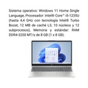 Portátil HP 15-fd0048la IntelCore I5-1235U  RAM 8GB SSD 512GB W11 Home Color Gris