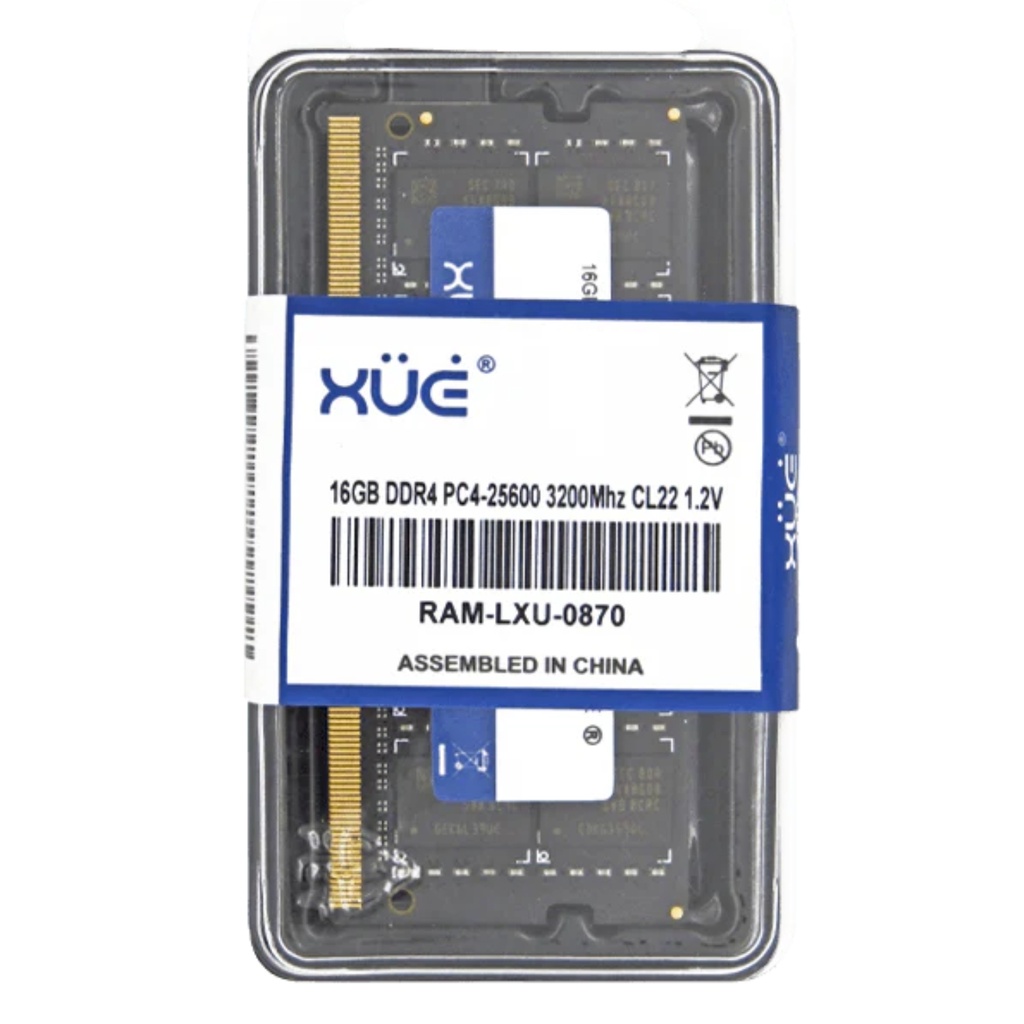 Memoria RAM XUE Para Laptop DDR4 PC4-25600 16GB 3200MHZ CL22 1.2V Garantía 5 Años