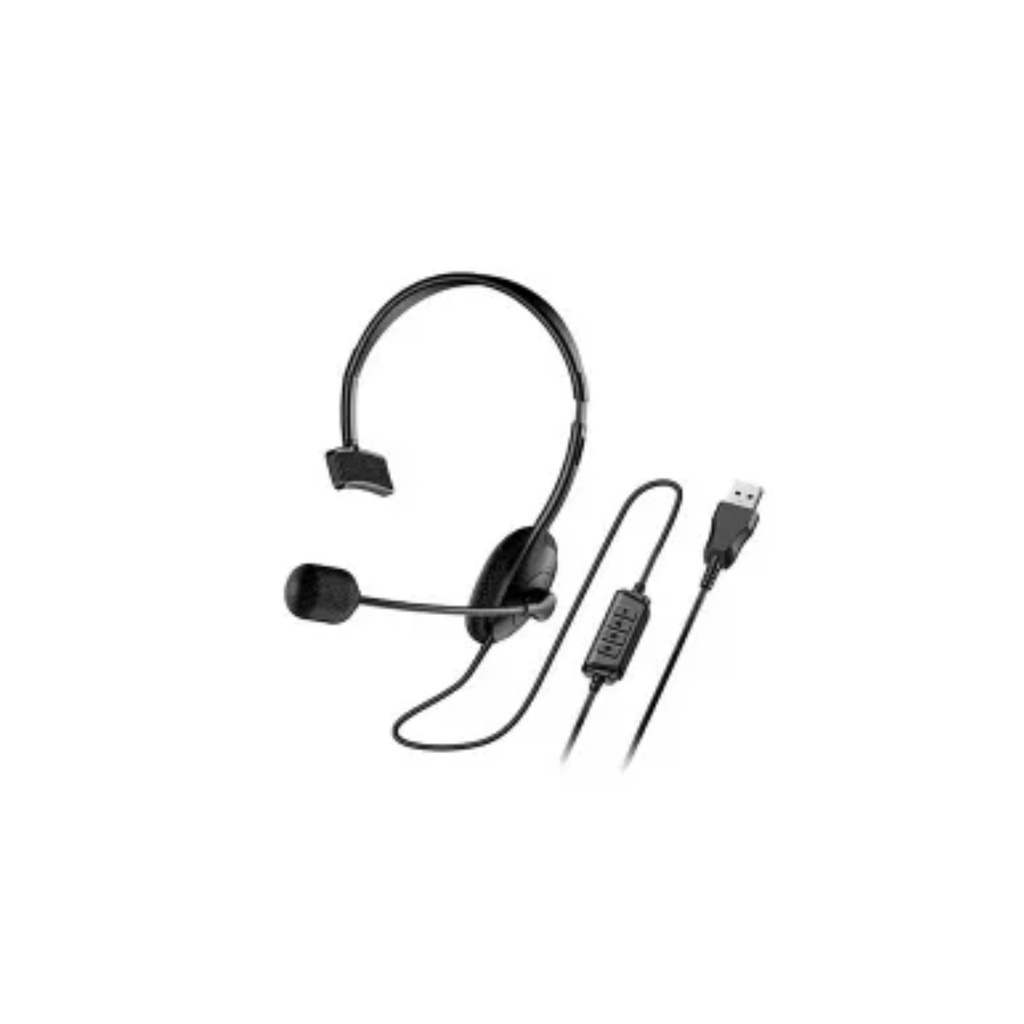 Auriculares USB Genius Para PC HS-100U Negro Con Micrófono