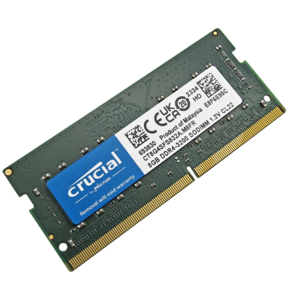 Memoria RAM Crucial Para Laptop DDR4 PC4-25600 8GB 3200MHZ CL22 1.2V 8C Garantía 5 Años