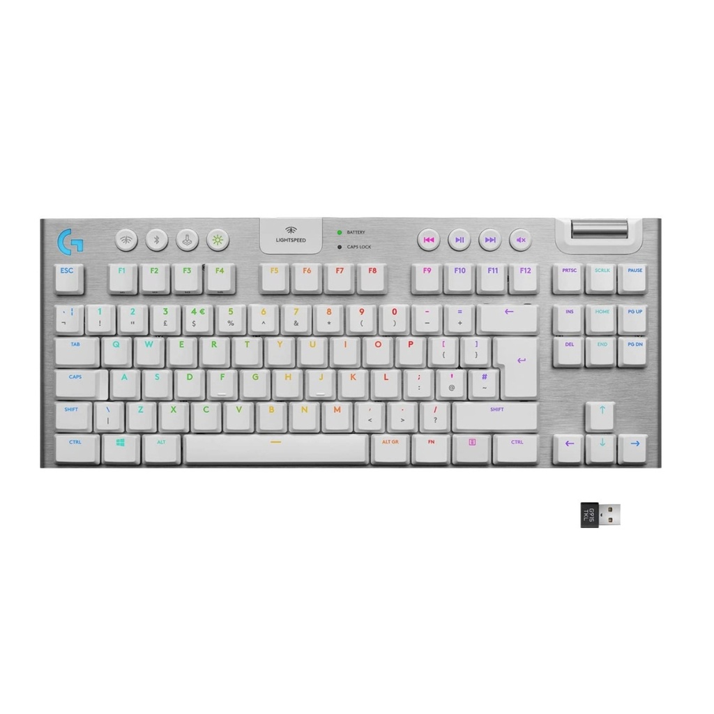 Teclado Mecánico Logitech G915X TKL Gaming Con Bluetooth Blanco