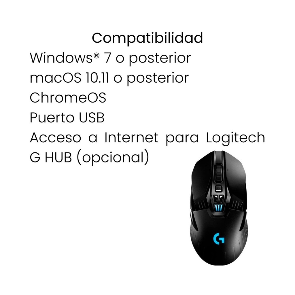 Mouse Gamer Inalámbrico LOGITECH G903 LIGHTSPEED Negro
