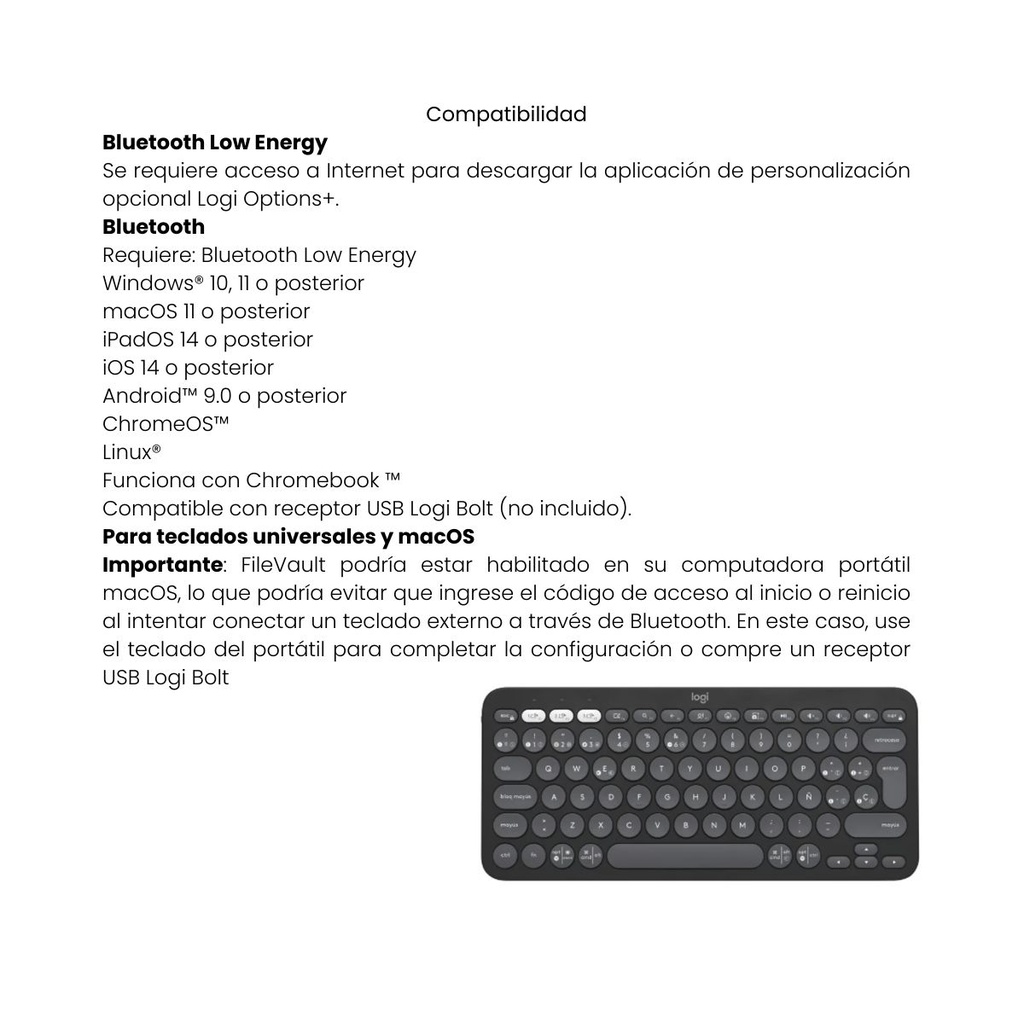 Teclado Logitech K380 Pebble Keys Negro