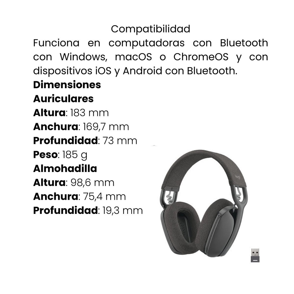 Auriculares LOGITECH Zone Vibe 100 Gris