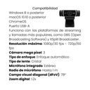 Cámara Web Logitech HD Pro C920 con Micrófono Estéreo Integrado