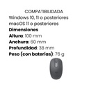 Mouse Inalámbrico Logitech Gris Grafito M196 BT