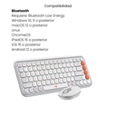 Combo Teclado y Mouse Logitech Blanco Pop Icon Bluetooth