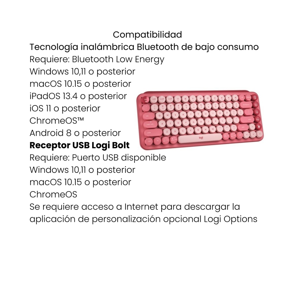 Teclado Logitech Pop Keys Inalámbrico Mecánico