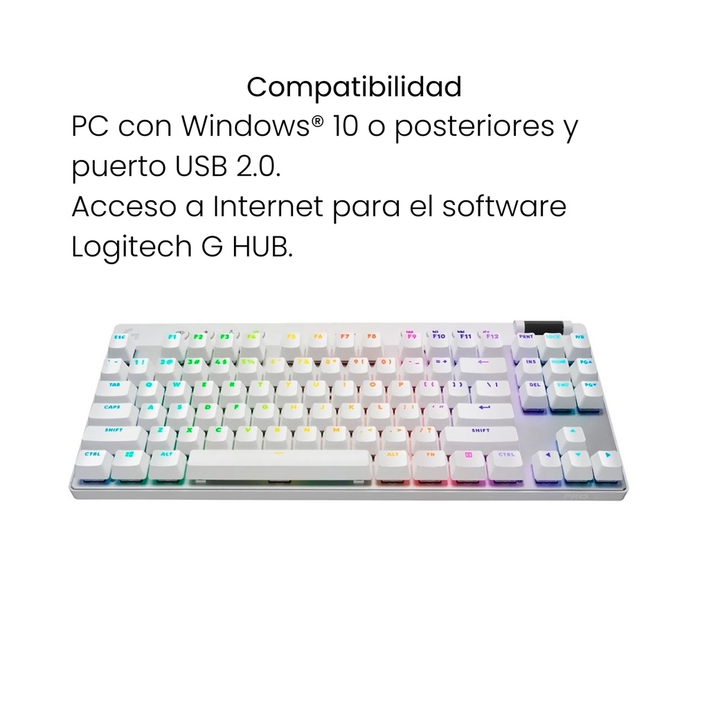 Teclado Logitech Blanco Pro X TKL Lightspeed US