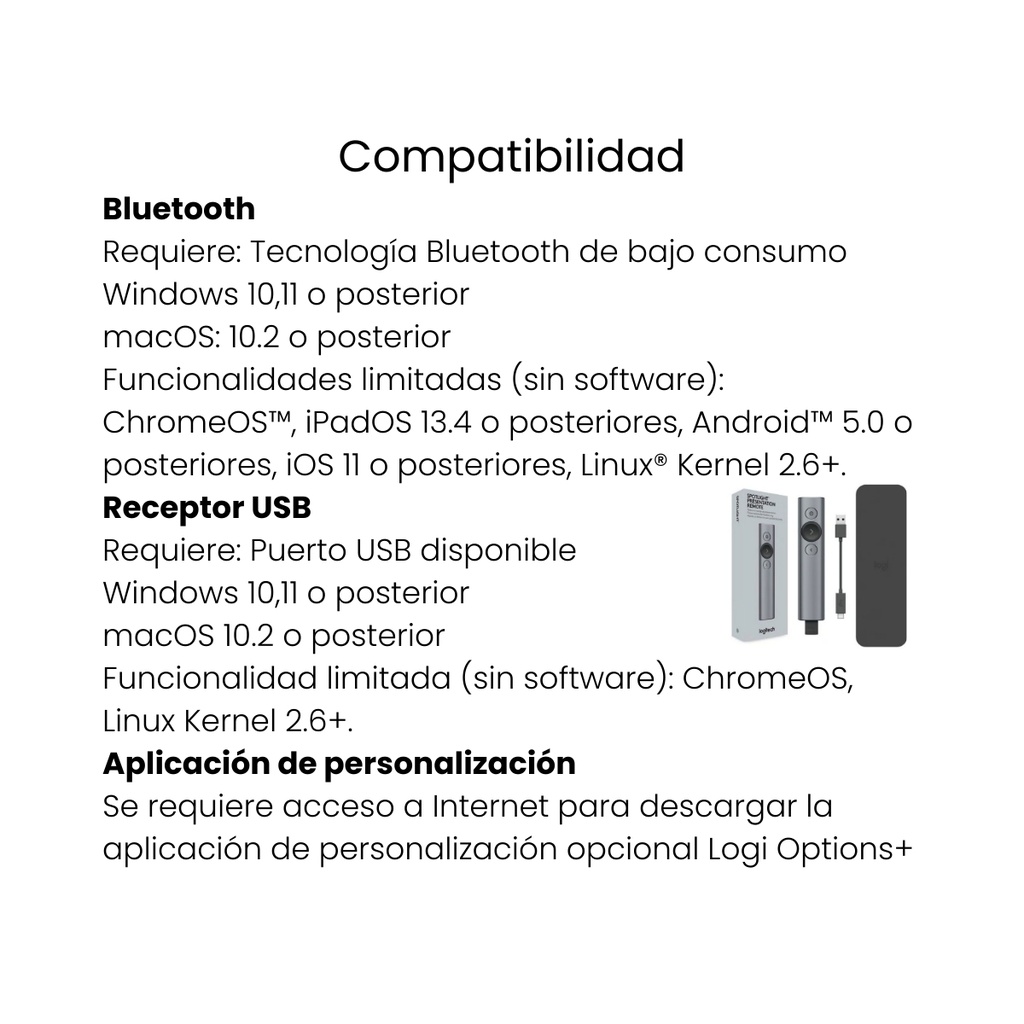 Control Remoto Para Presentaciones Logitech Spotlight Plateado