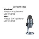Micrófono Logitech Yeti Nano Shadow Gray USB Profesional