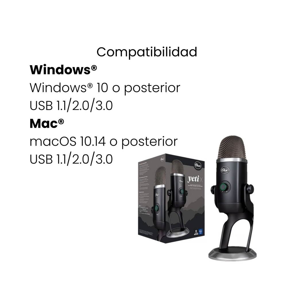 Micrófono Logitech Yeti X Profesional USB Blackout
