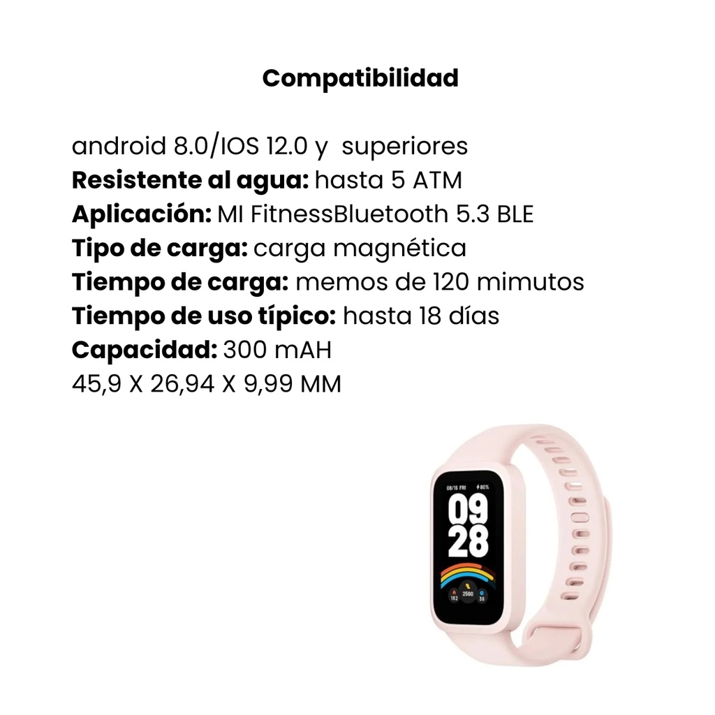 Smart Band Xiaomi 9 Active Amoled 1.47 Pulgadas Rosa