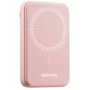 Batería Recargable Magnética Adata 5000mAh, 1 Puerto Tipo C Entrada Y Salida Color Rosado