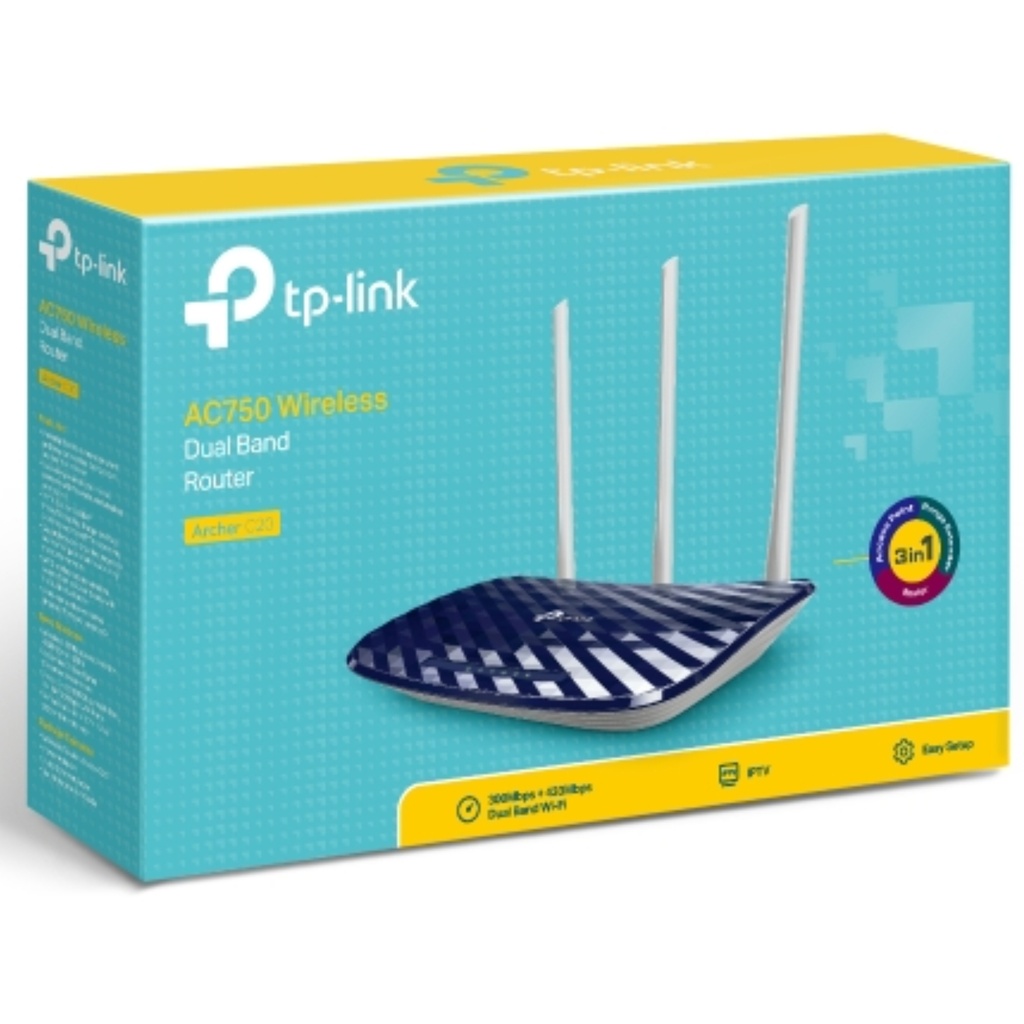 Router Archer TP-LINK Inalámbrico Doble Banda Ac750 Dual Band 3 Antenas Externas Color Gris Oscuro