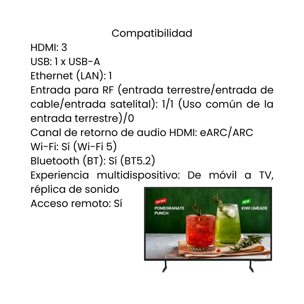 Televisor Samsung Business 55" Crystal UHD 4K Smart TV