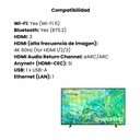 Televisor Samsung 70" Crystal FLAT LED Smart TV 4K UHD Color Negro