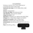 Cámara Web ACR100 FHD – Resolución 2MP con Micrófono Integrado