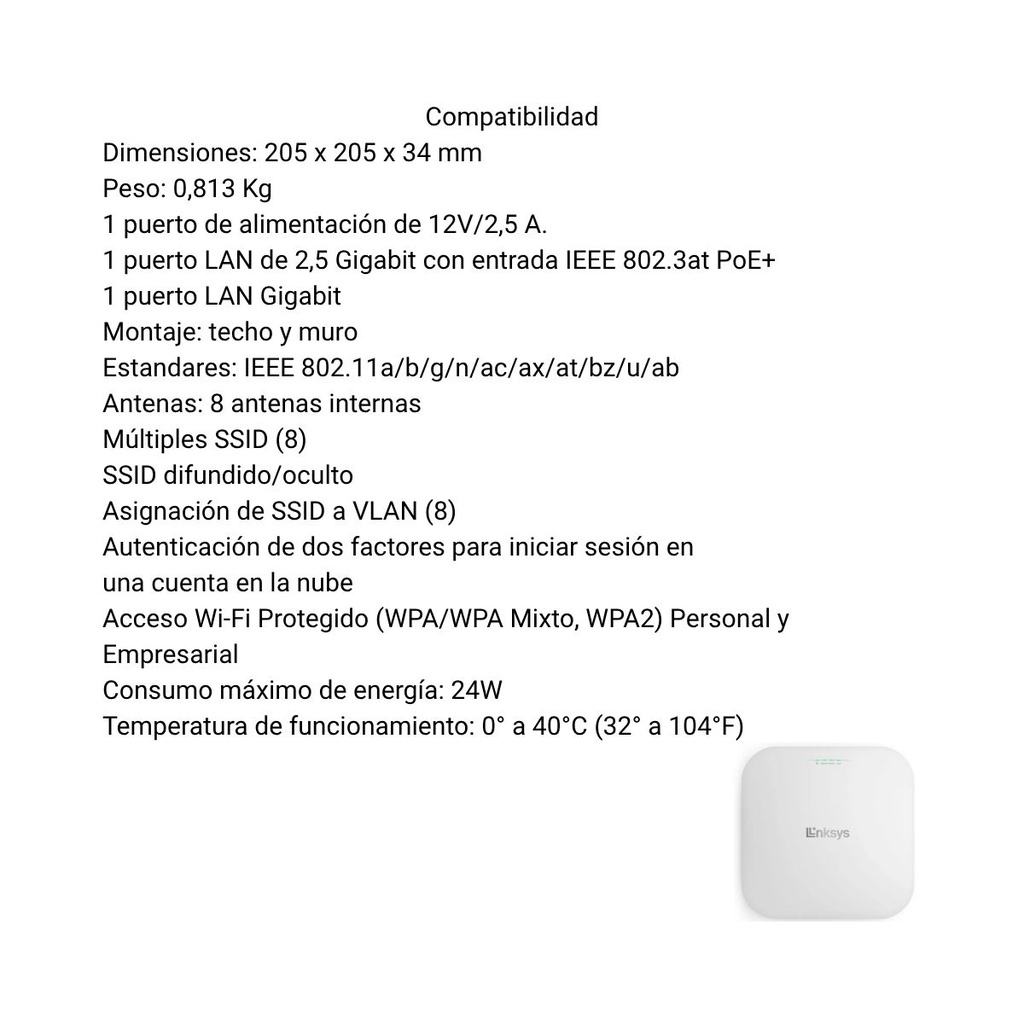Router Linksys Blanco Wi-Fi 6 AX3600 PoE Alto Rendimiento