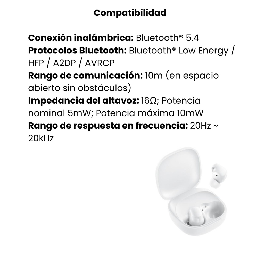 Audífonos Xiaomi Redmi Buds 6 Play Blanco