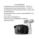 Cámara IP Bala 4MP con CHIP de Inteligencia Artificial. ESPECIFICACIONES: Codecs H.265+/H.265/H.264+/H.264, CMOS de Escaneo Progresivo a 1/3, Color/0.04 Lux@F1.6, 0 Lux con IR/Luz Blanca, 25fps/30fps (2560x1440,2304x1296, 2048x1280, 1920x1080), PoE/12V DC, Lente Fijo 4 mm.  INCLUYE Detección Inteligente (Clasifica Humanos y Vehículos), Detección d