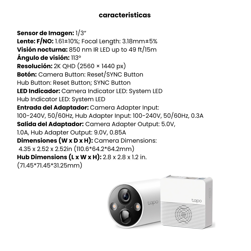 Cámara de Seguridad TP-Link Tapo C420S1 para Exterior con Batería