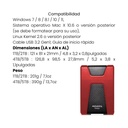 Disco Duro Externo ADATA Rojo HD650 1TB Antigolpes 