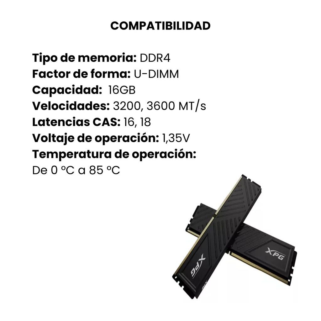 Memoria RAM XPG ADATA DDR4 16GB GAMMIX D35 RGB 3200MHz