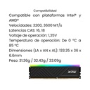 Módulo De Memoria RAM ADATA XPG Spectrix D35 DDR4 RGB-32GB 3.200 MHz - Negro