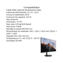 Monitor Dahua LED 23,8 Panel VA 100Hz (8ms) FULL HD (1920x1080) 16:9, Interfaz HDMI×1,VGA×1 (INCLUYE CABLE HDMI) Bezel ultradelgado 2,49 mm Contraste 4000:1, angulo de vison 178°(H)/178°(V) Compatible con soporte VESA 75x75mm (3.0x3.0)