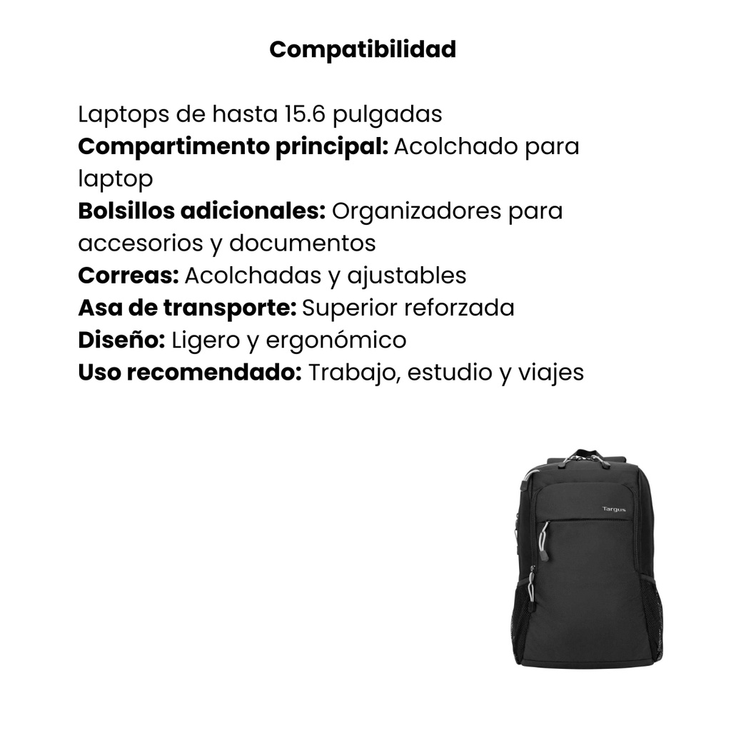 Morral TARGUS Intellect Advanced de 15,6 (negra)
