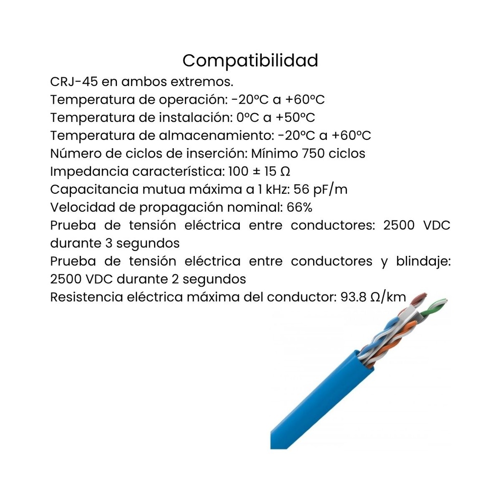 PATCH CORD U/UTP GIGALAN   CAT.6 - LSZH - T568A/B - 1.0m - AZUL
