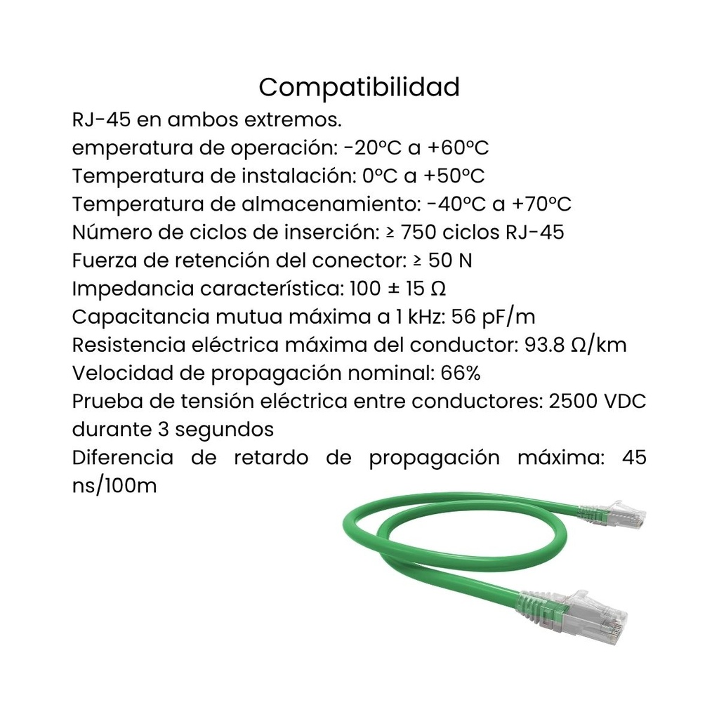 PATCH CORD U/UTP GIGALAN  CAT.6 - LSZH - T568A/B -